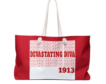Devastating Diva 1913 Weekender Tote Bag, Tote Bag, Weekender Bag, Delta Sigma Theta Bag, Soror Gift, Graduation Gift, Birthday Gift