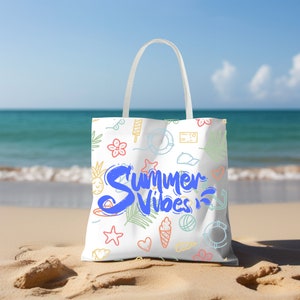 Summer Vibes Tote Bag, Summer Beach Bag, SummerTote Bag, Beach Bag, Tote bag Summer, Travel Tote, Summer Beach Tote, Holiday Tote Bag