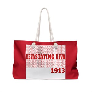 Devastating Diva 1913 Weekender Tote Bag, Tote Bag, Weekender Bag, Delta Sigma Theta Bag, Soror Gift, Graduation Gift, Birthday Gift image 2