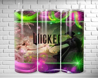 Wicked 20 Oz Skinny Tumbler, Sublimation Tumbler, Wicked Movie Tumbler, Wizard of Oz, Insulated Cup, Travel Cup, Christmas Gift