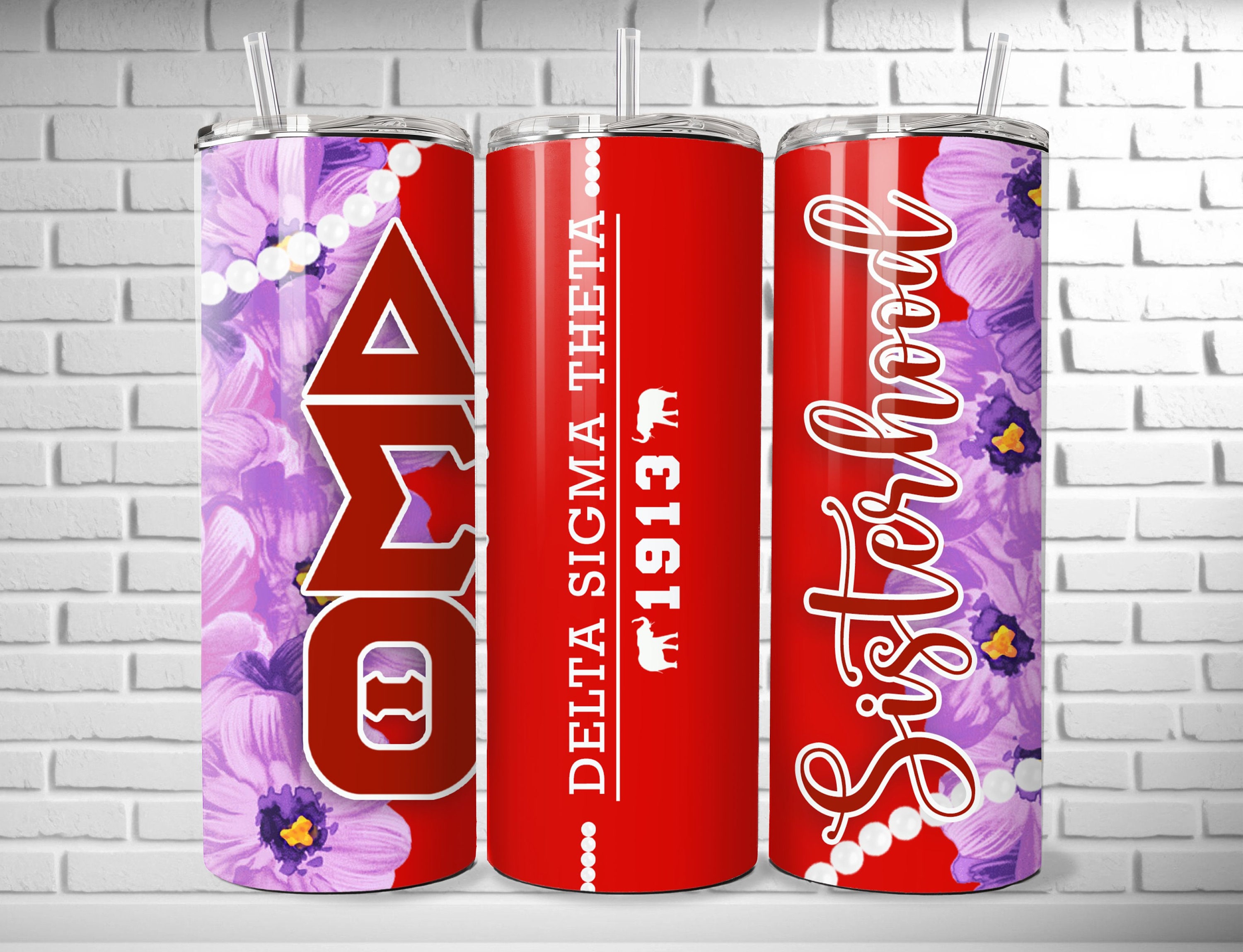 Delta Sigma Theta 20 oz Skinny Tumbler, Sorority Gift, Gift For Her, Birthday Gift, Gift For Mom, Christmas Gift