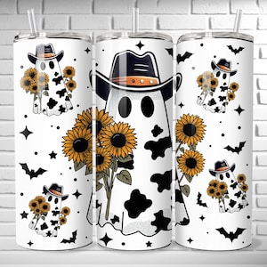 Western Ghost Halloween 20 Oz Tumbler, Halloween Tumbler Cup, Country Western Tumbler, Halloween Gift, Fall Seasonal Gift, Iced Coffee Cup