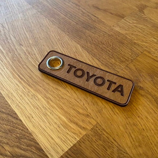 LEATHER KEYRING - Toyota / Vintage logo Handmade Genuine Leather