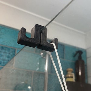 3D Printed Shower Door Hook – Eco PLA Towel Hook (2 Pack) – No Drill Bathroom Hanger