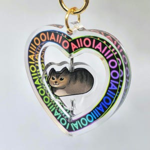 oiia cat 5,1 cm Spinner Schlüsselanhänger