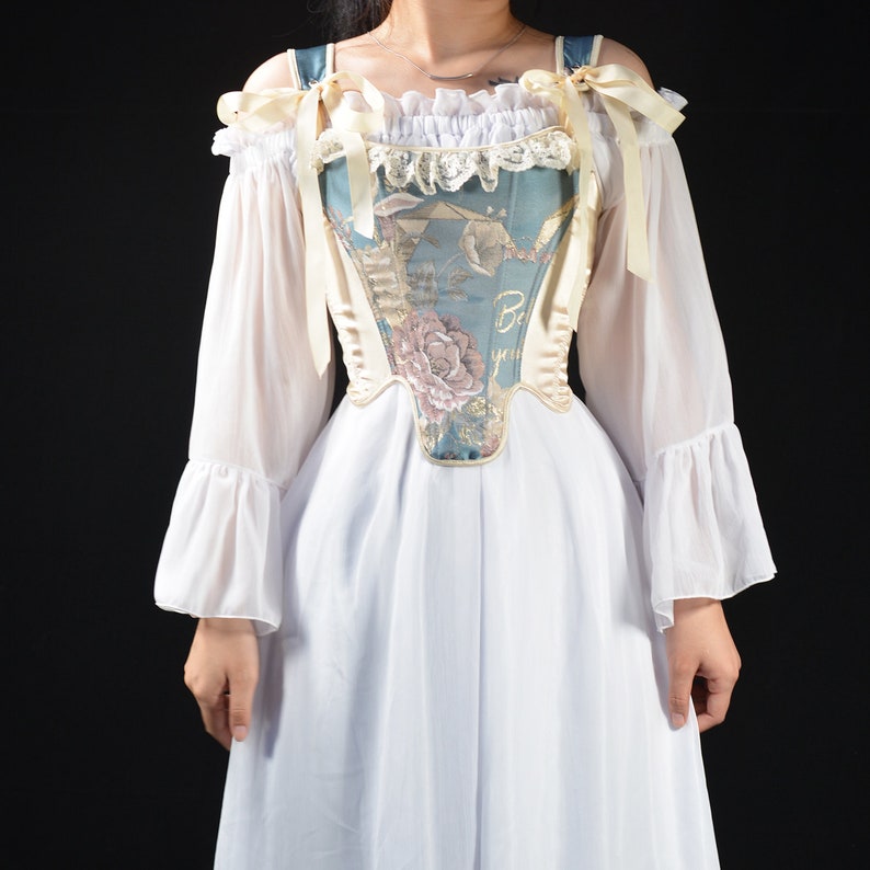 Ren Faire Corset Renaissance Floral Bustier Oil Painting Etsy