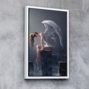 Angel Woman Canvas Wall Art, Framed Canvas Wall Decor