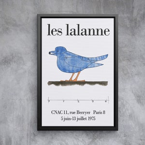 Les Lalanne Exhibition Poster Blue Bird Print Vintage Poster, Floating Frame, Gallery Wall Decor