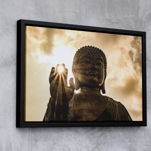 Buddha Framed Canvas Painting, Buddha Canvas Wall Decor