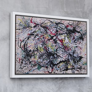 Jackson Pollock Number 34 Canvas Wall Art, Framed Jackson Pollock