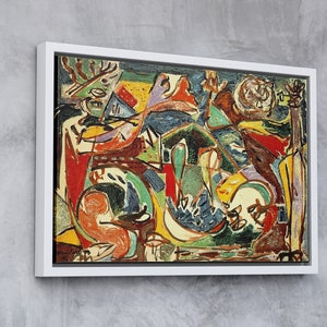 Jackson Pollock, Pollock Jackson Exhibition Poster, Canvas Wall Art, Framed Jackson Pollock