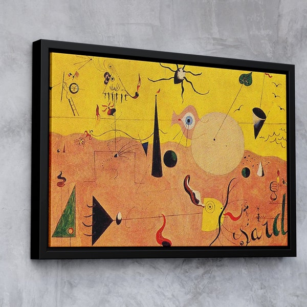 Joan Miro Catalan Landscape Canvas Wall Art, Miró 1924 Abstact Canvas, Art mural surréaliste, Wrapped Surreal Canvas, Joan Miró Abstract Surrealist