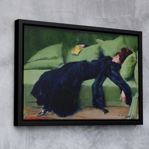 Decadent young woman, After the dance, Ramon Casas , Floating Frame, Gallery Wrap, Canvas Print
