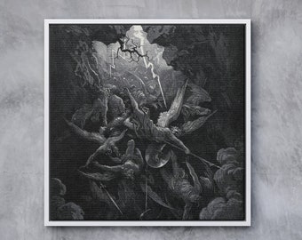 The Mouth of Hell - Gustave Dore Print, Wall Art, Dante, Wall Decor, Engraving, Renaissance, Dore, Inferno, Paradise Lost, Gothic Art