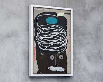 Escuche música aquí, afiche para la familia, vinilo, discos, música, gramófono