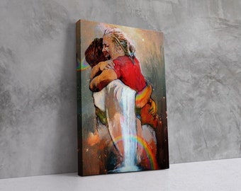 First Day in Heaven, I Held Him and Would Not Let Him Go Jesus Christ, Framed Canvas Wall Decor
