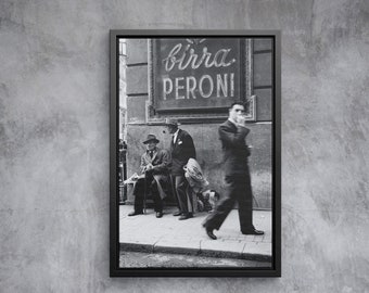 Men in a Street of Napoli Canvas, Framed Canvas Wall Decor