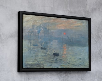 Claude Monet Impression Sunrise Canvas Poster Art Reproduction, Monet Classic Canvas Wall Art, Modern Art Impressionism Painting