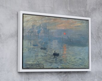 Claude Monet Impression Sunrise Canvas Poster Art Reproduction, Monet Classic Canvas Wall Art, Modern Art Impressionism Painting