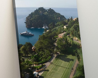 Portofino Italy Wall Art – Mediterranean Coastal Print, Luxury Yacht Scenic View, Italian Riviera Travel Decor