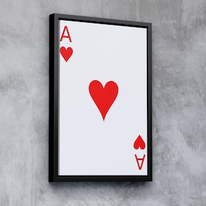 Ace Of Hearts Poster ,Arte Moderna, Mid Century Abstract Wall Art ,Playing Cards Poker ,Print Neutral Art ACE ME Exhibition Poster
