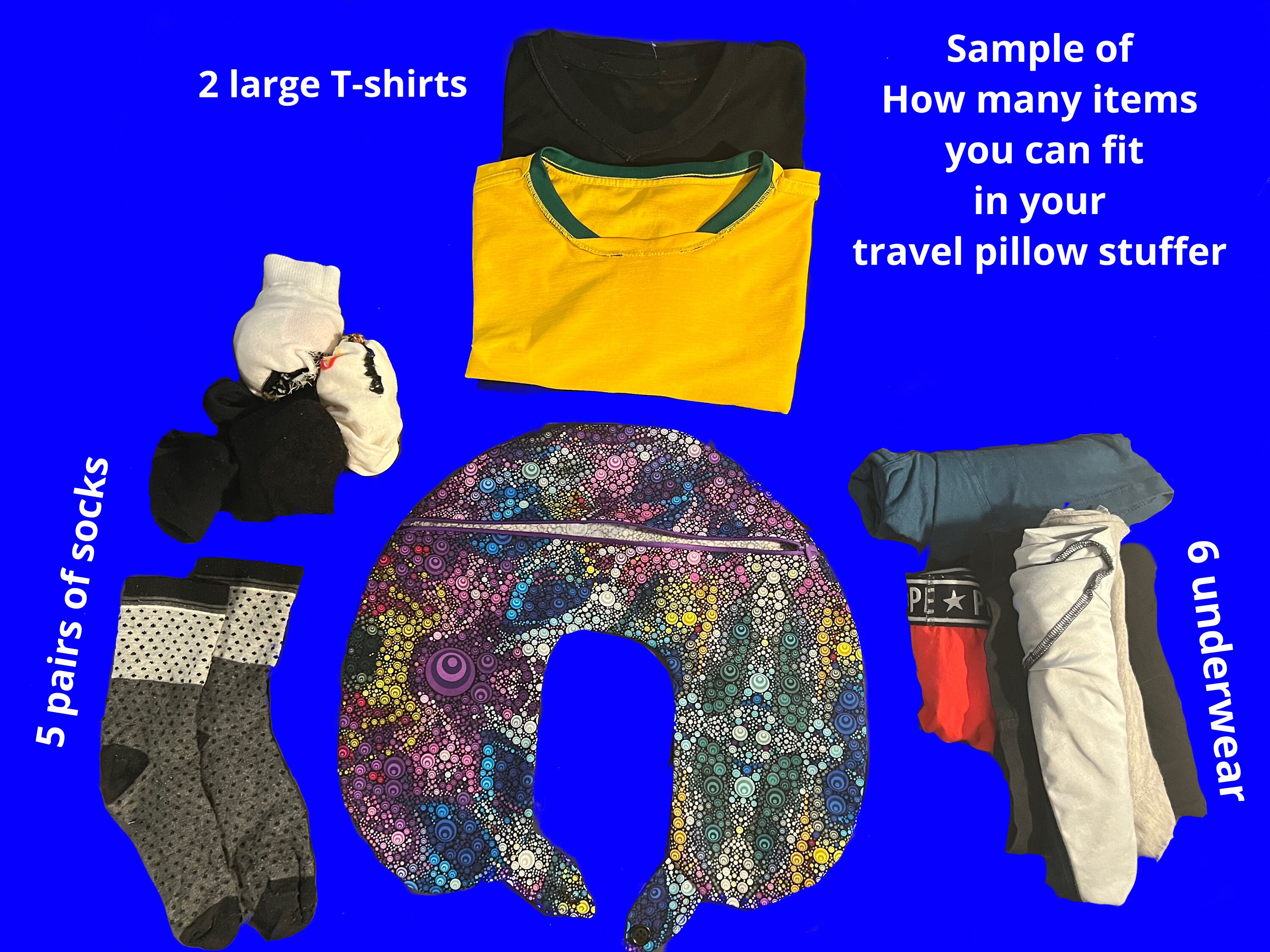 Empty Handmade Travel Neck Pillowcase Stuffable for Travelling Etsy