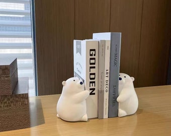 Resin Teddy Bear Bookends - Creative Dual-Purpose Bookends and Decorative Bears