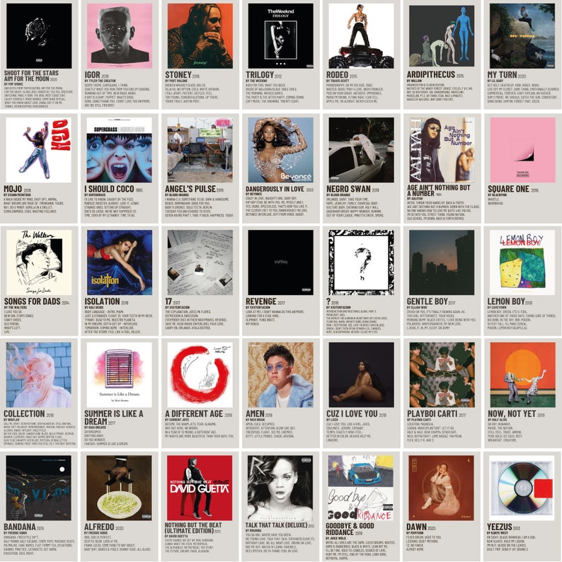 330 PCS Minimalist Album Cover Poster Digital Music Album Etsy