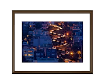 Fine Art Original Print | Wall Decor | Photograph | "Lombard Street at dusk, San Francisco, California"