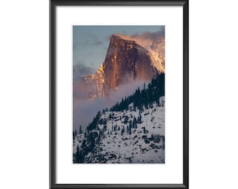 Fine Art Original Print | Wall Decor | Photograph | "Half Dome in winter alpenglow, Yosemite National Park, California"