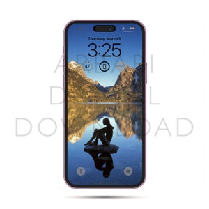 Handy Wallpaper | Digitaler Download | iPhone 14 Pro Max | Fotografie | "Betrachtung am Jenny Lake, Grand Tetons, Wyoming"
