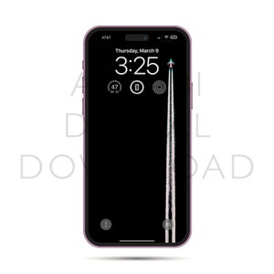 Mobilbakgrundsbild | Digital nedladdning | iPhone 14 Pro Max | Fotografi | "Flygplan och kondensstrimma med 3D-effekt"
