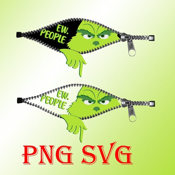 Ew People Christmas SVG, Ew People Christmas Png, Grumpy Green Face PNG, Funny Holiday Design, Xmas Clipart Png, Ew People Holiday Png