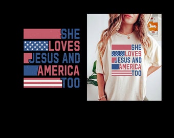 Loves Jesus And America Too PNG SVG, Retro 4th of July Png, Fourth of July Png, Independence Day Png, USA Png, Patriotic Png , png shirt svg