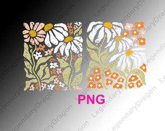 Flowers PNG, Boho Wildflowers Floral Nature PNG, Garment Dyed, Boho PNG, Wildflower png, Flowers daisy png