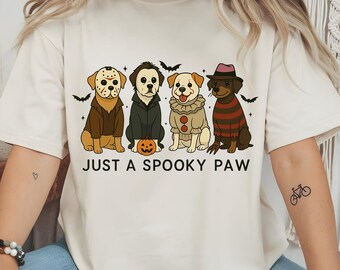 Halloween Dogs PNG, Ghost Dog with Pumpkins and Horror Characters, Cute Spooky Sublimation Design