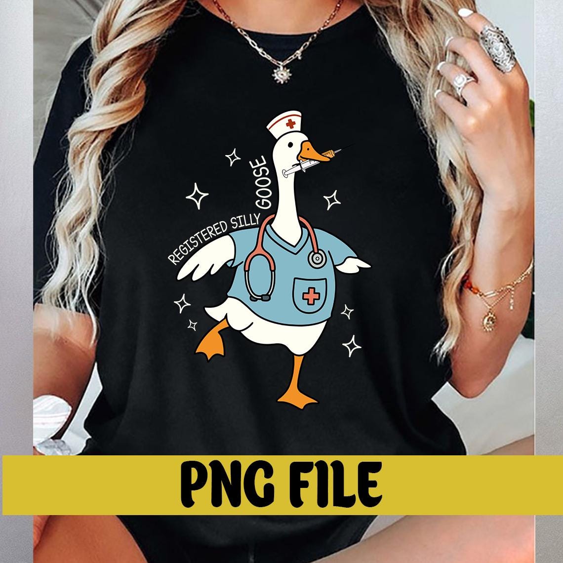 Funny Nurse Silly Goose PNG, Cute Nurse Graphic File for Sublimation ...
