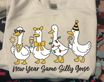 Funny New Year Silly Goose PNG, Silly Goose 2026 PNG, Funny New Year Coquette Sublimation Design