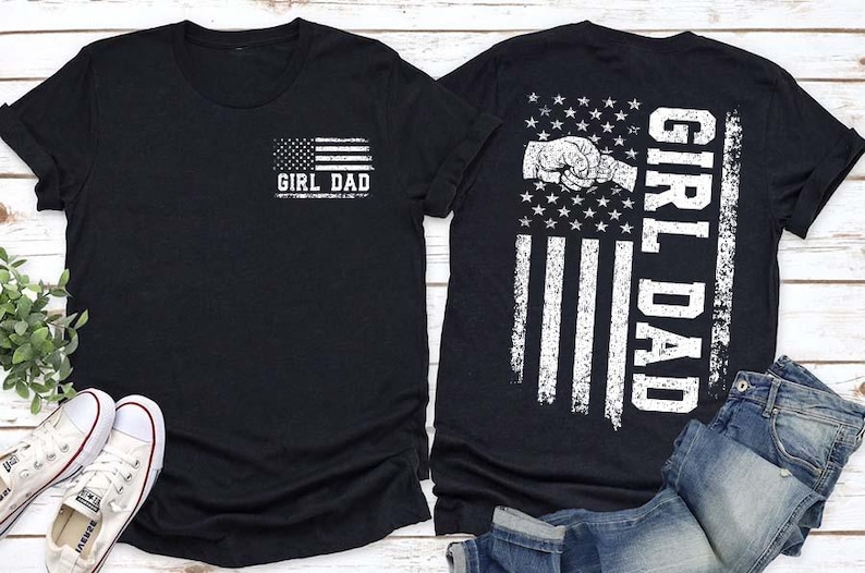 Girl Dad PNG, Cool Dad PNG, Girl Dad Club Design for Father’s Day, Pregnancy Reveal or Dad Life Shirt Graphic bild 1