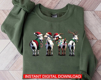 Funny Goat Christmas Light png, Christmas Goat png, Funny Farmer Png, Goat Sublimation Digital Download, Pet holiday digital, farmer Lover