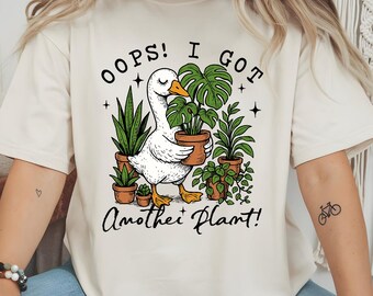Oops I Got Another Plant PNG, Funny Goose Gardening Humor, Vintage Plant Lover Clipart, Vintage Goose Meme png