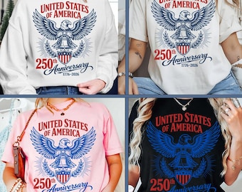 USA 250 Years Anniversary PNG Bundle, Retro American Flag 1776-2026, 4th of July Patriotic Graphic, 4 Variations Download