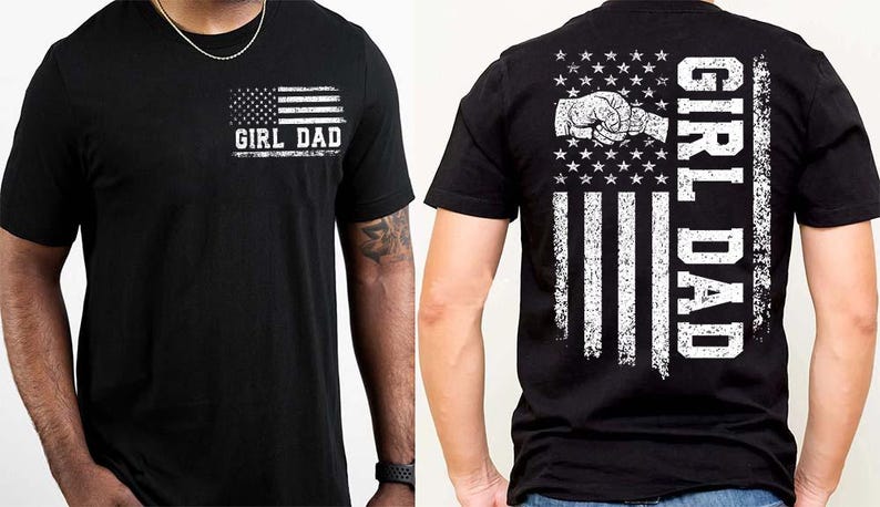 Girl Dad PNG, Cool Dad PNG, Girl Dad Club Design for Father’s Day, Pregnancy Reveal or Dad Life Shirt Graphic bild 2