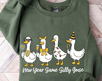 Silly Goose New Year PNG, Funny 2026 Coquette Sublimation for NYE Shirts