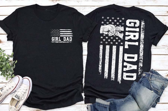 Girl Dad 2 Kids PNG, Cool Dad PNG, Girl Dad Club Design for Father’s Day, Pregnancy Reveal or Dad Life Shirt Graphic