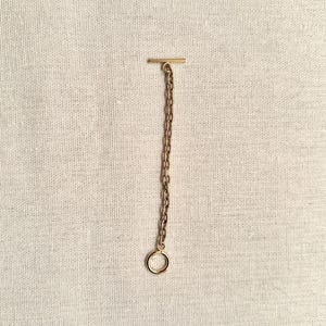Handmade custom gold electroplated chain and toggle clasp extender