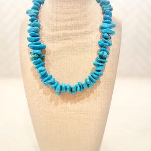 Handmade jumbo large turquoise chip bead gemstone Necklace | Chunky Statement | Gifts for Her