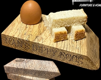 Live edge hardwood egg serving board