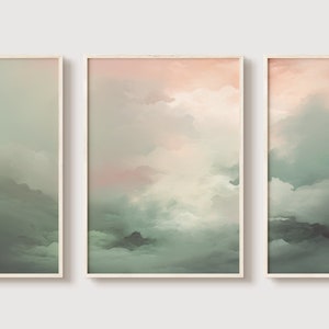 Panoramic Wall Art, Triptych Wall Art, Eclectic Wall Art, 3 Panel Wall Art, 3 Piece Wall Art, Moody Wall Art, Triptych Abstract Landscape