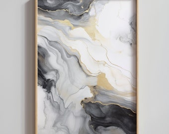 Marmor Druck No.9, Schwarz und Gold Große Wandkunst, Luxus Marmor Wandkunst, Marmor Design Drucke, Schlafzimmer Wandkunst über dem Bett, Marmor Poster